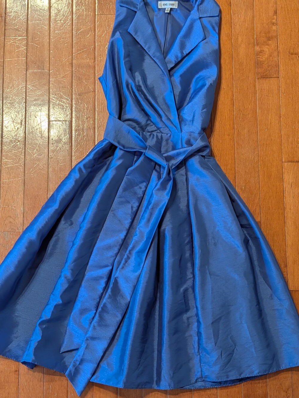 Vintage Jones Studio Blue Belted Dress w/ Collar Sz 4P Halloween 1950's Costume